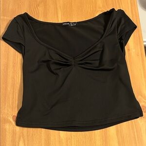 SHEIN Elegant Black Crop Top